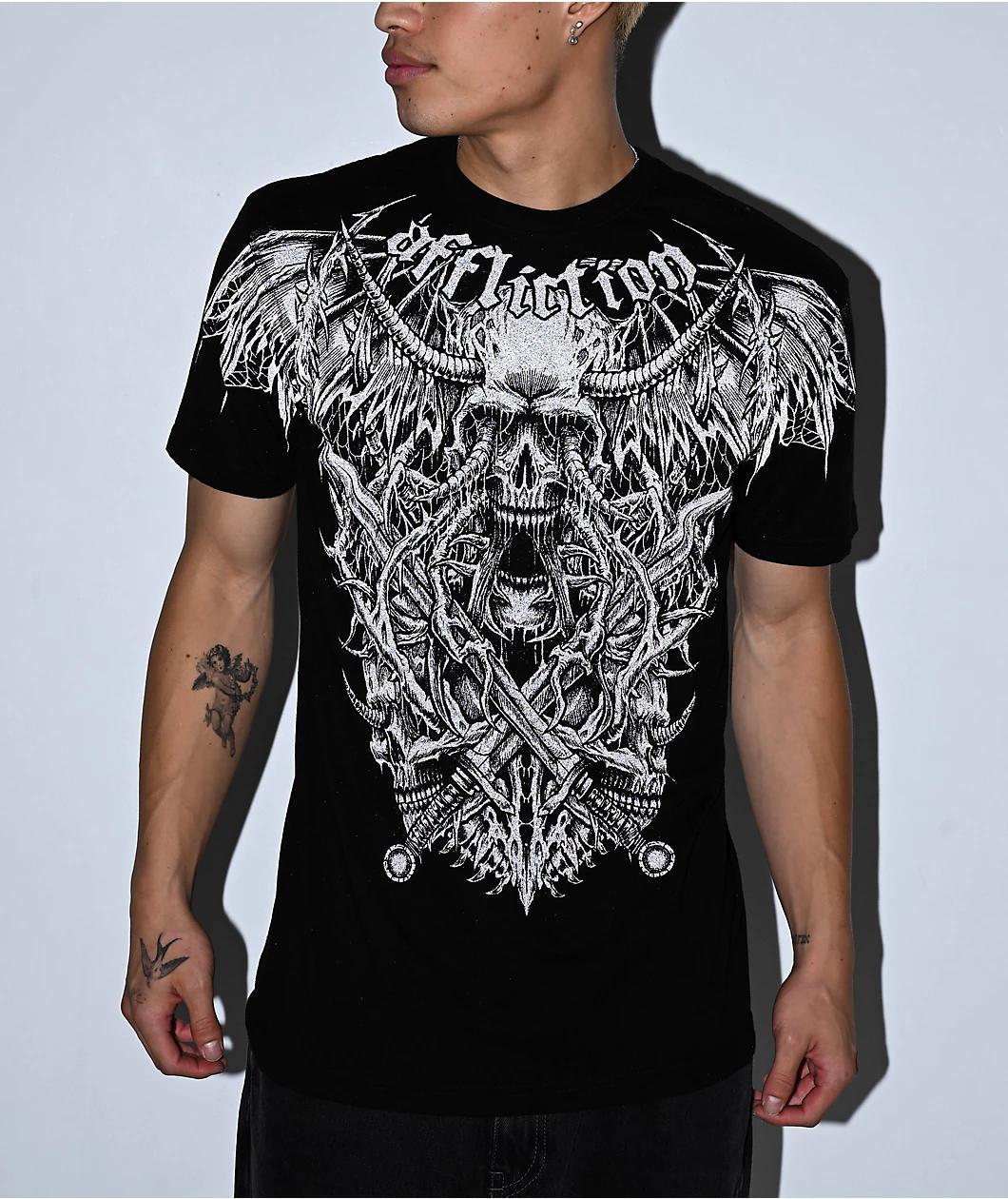 Affliction Tortured Reflective Black T-Shirt Product Image