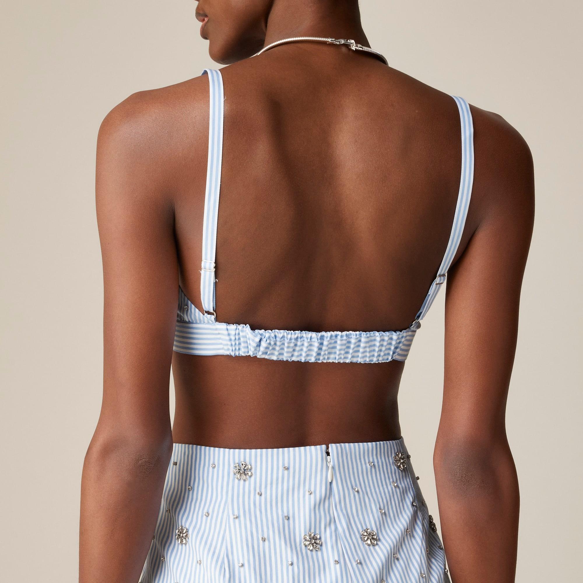 Collection embellished bra top in stripe Product Image