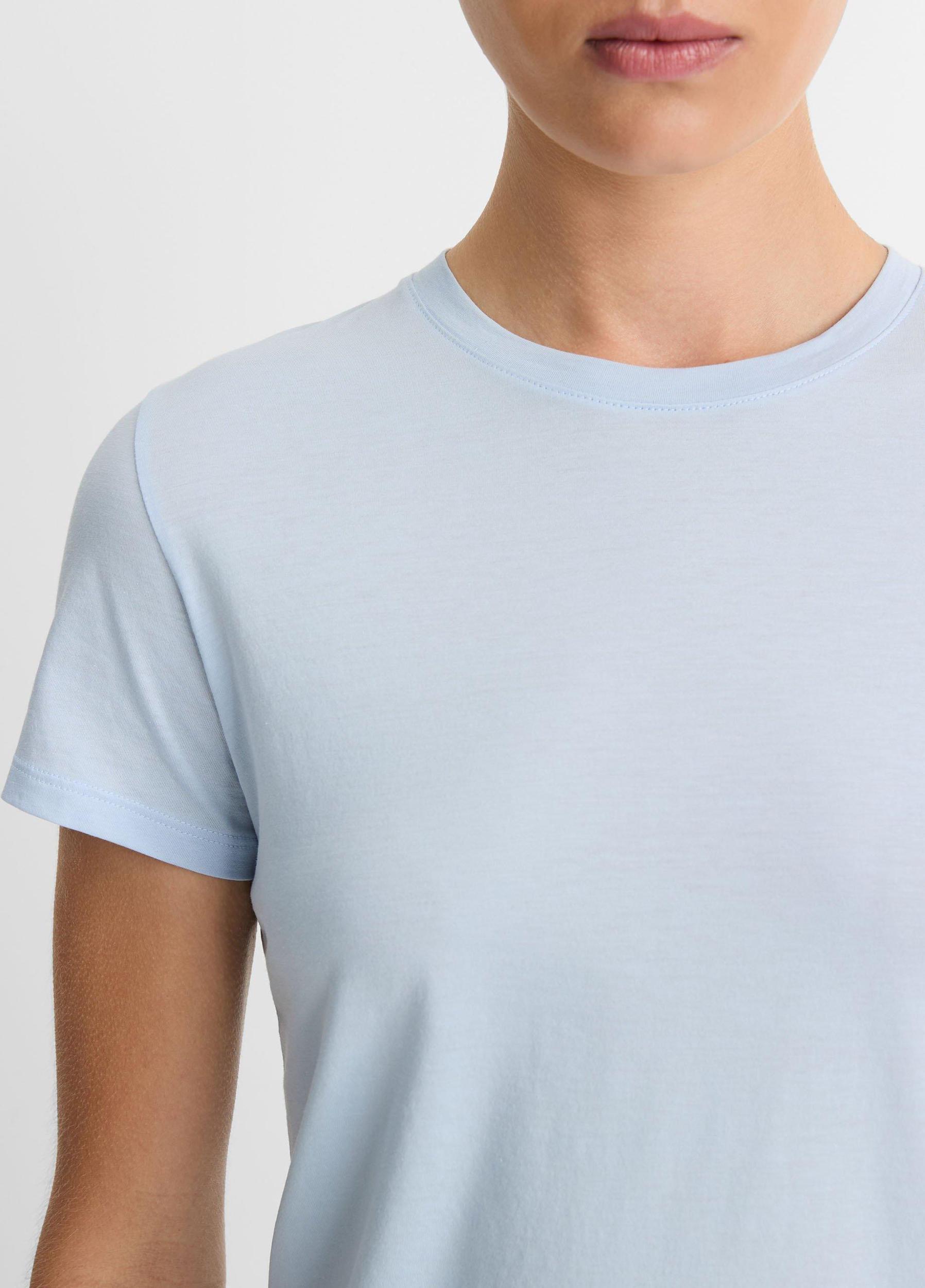 Womens Essential Pima Cotton Crew Neck T-Shirt, Porcelain Blue, Size S Vince Product Image