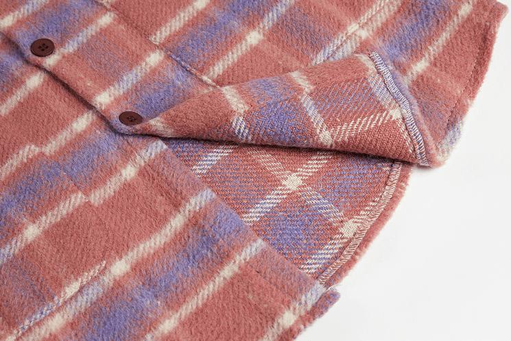 RT No. 2744 WOOLEN KNITTED PLAID COLLAR SHIRT Product Image