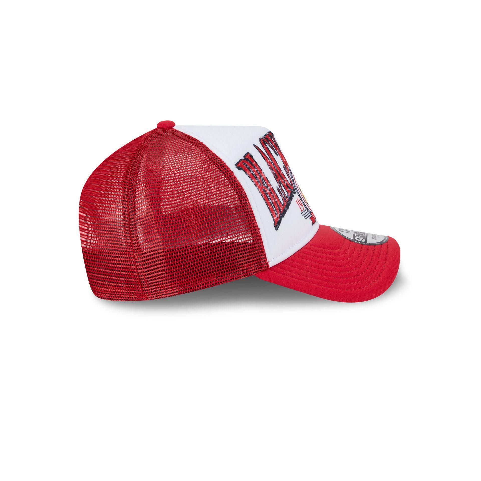 Chicago Blackhawks Distressed 9FORTY A-Frame Trucker Hat Male Product Image
