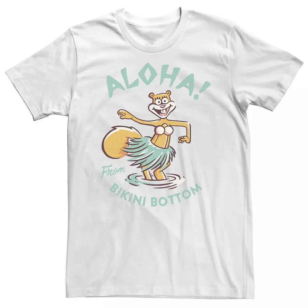 Big & Tall SpongeBob SquarePants Sandy Aloha Hula Dance Tee, Men's, Size: 3XL Tall, White Product Image