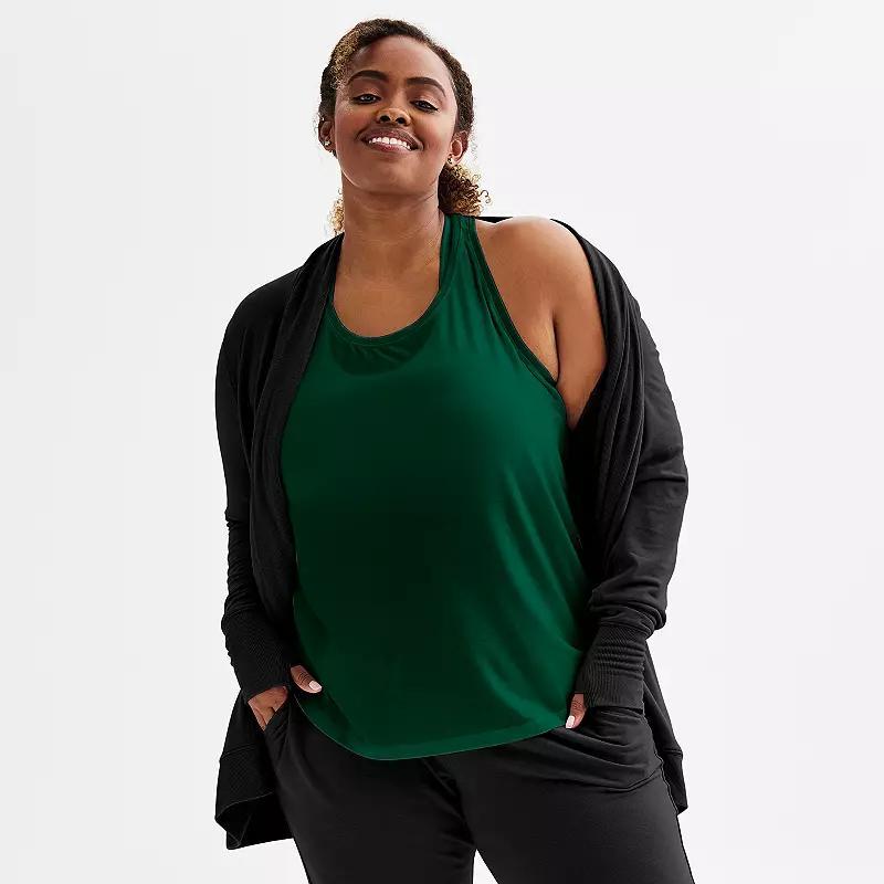Plus Size Tek Gear Core V-Neck Tee, Womens Silver Boardwalk Product Image