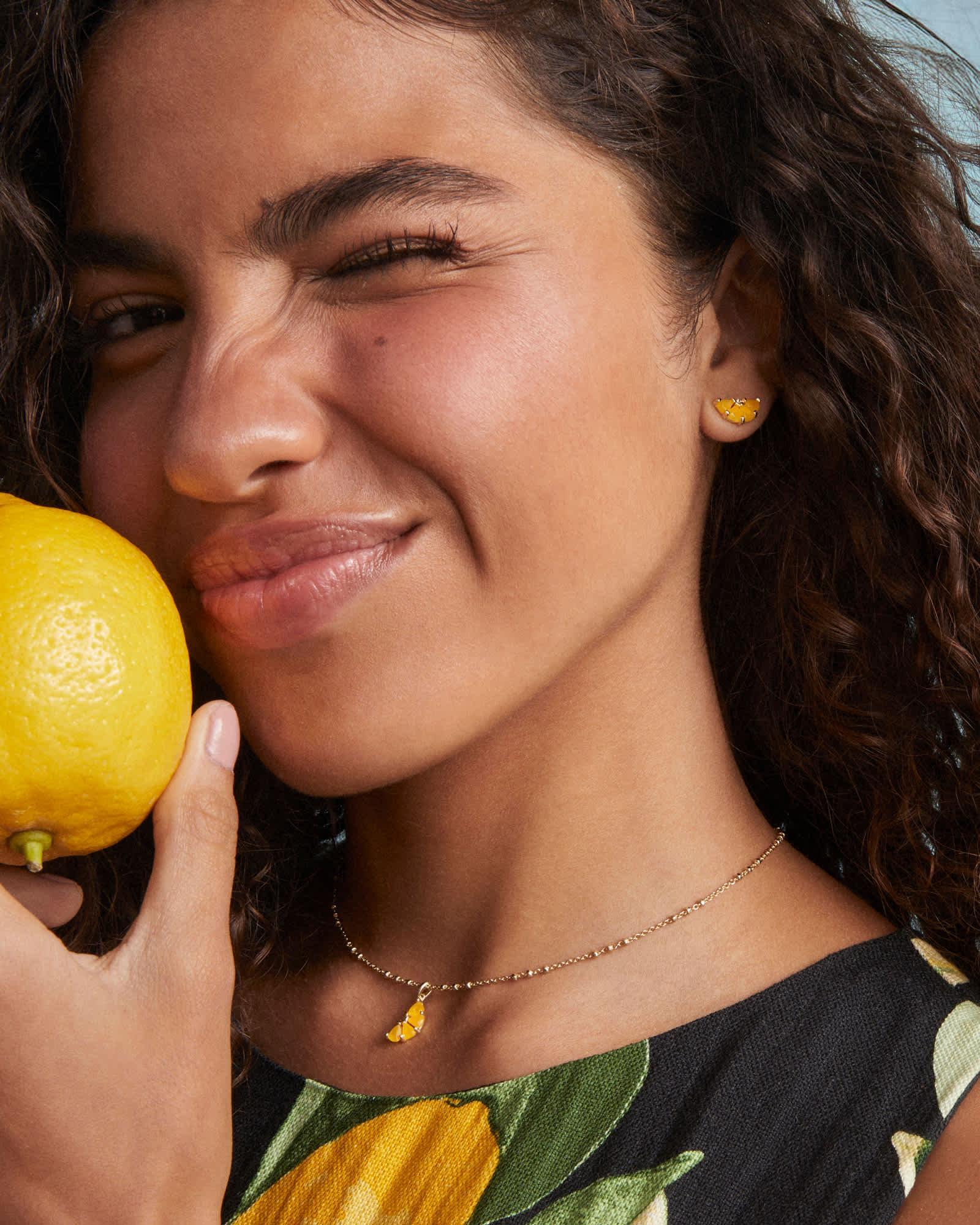 Lemon Gold Short Pendant Necklace Product Image