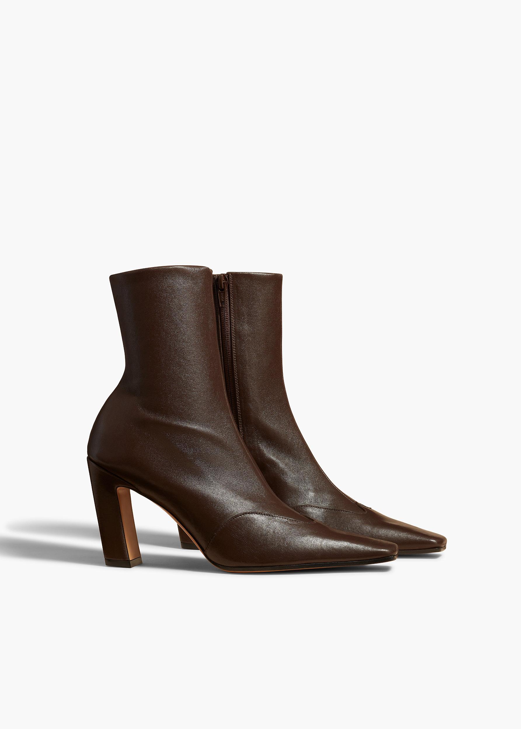 Nevada Stretch High Boot in Dark Brown Nappa Leather Product Image