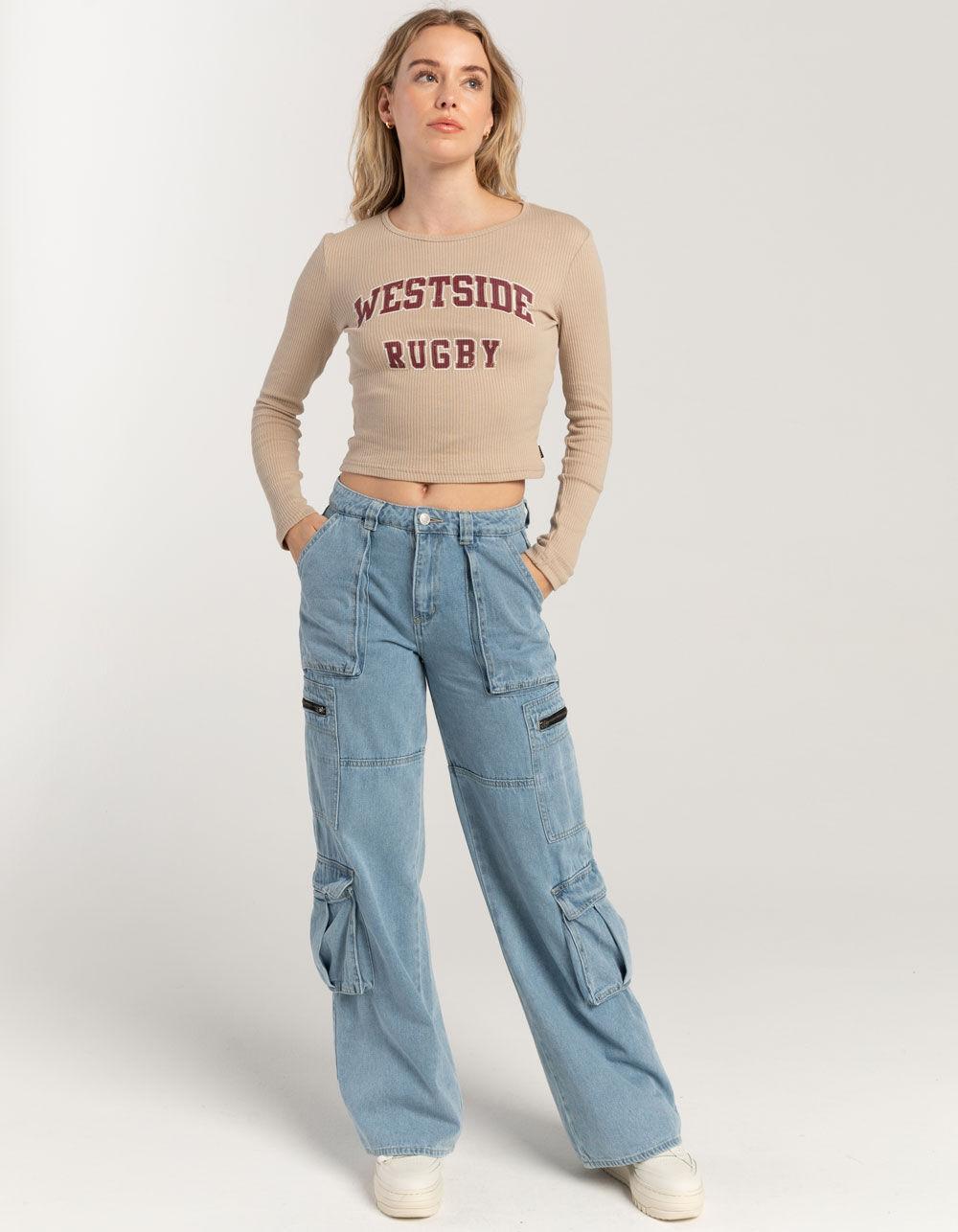 FIVESTAR GENERAL CO. Poorboy Womens Long Sleeve Baby Tee - KHAKI Product Image