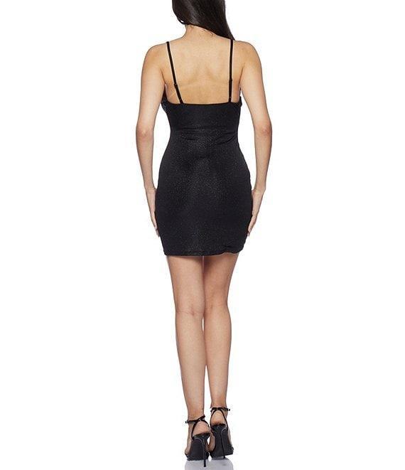B. Darlin Spaghetti Strap Stretch Slinky Roller Glitter Dress Product Image