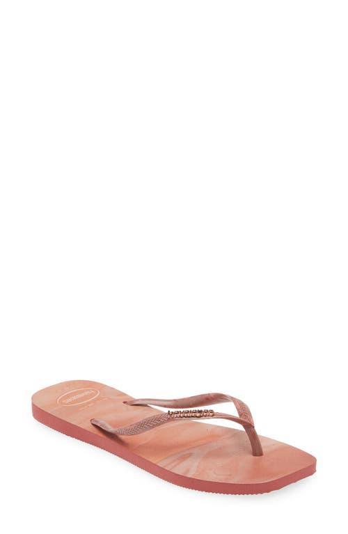 Havaianas Womens Slim Square Trendy Thong Flip Flops Product Image