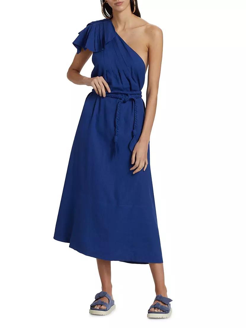 Leaf One-Shoulder Midi Dress Product Image