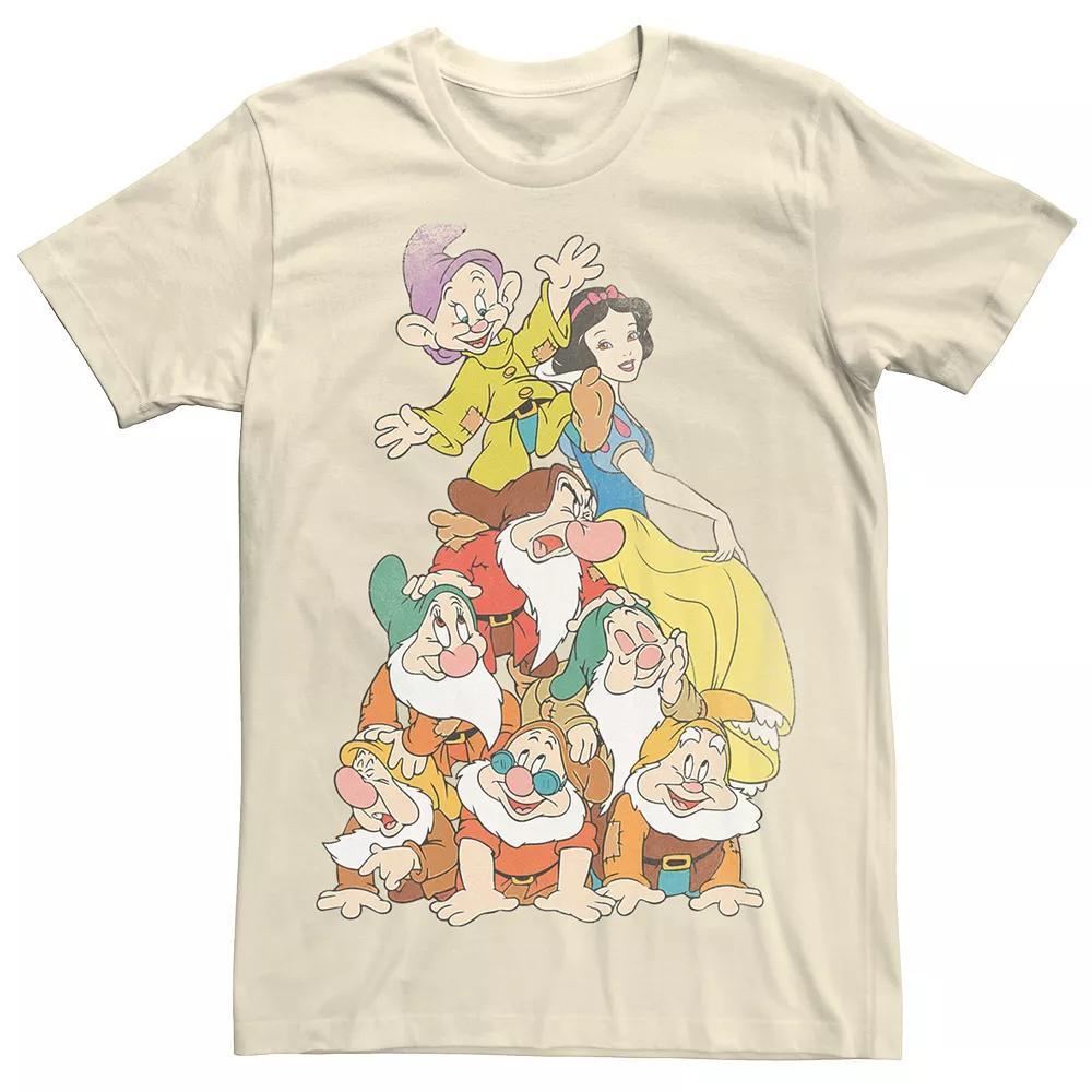 Disney's Snow White & the Seven Dwarves Men's Squad Stack Tee, Size: Medium, Natural Product Image