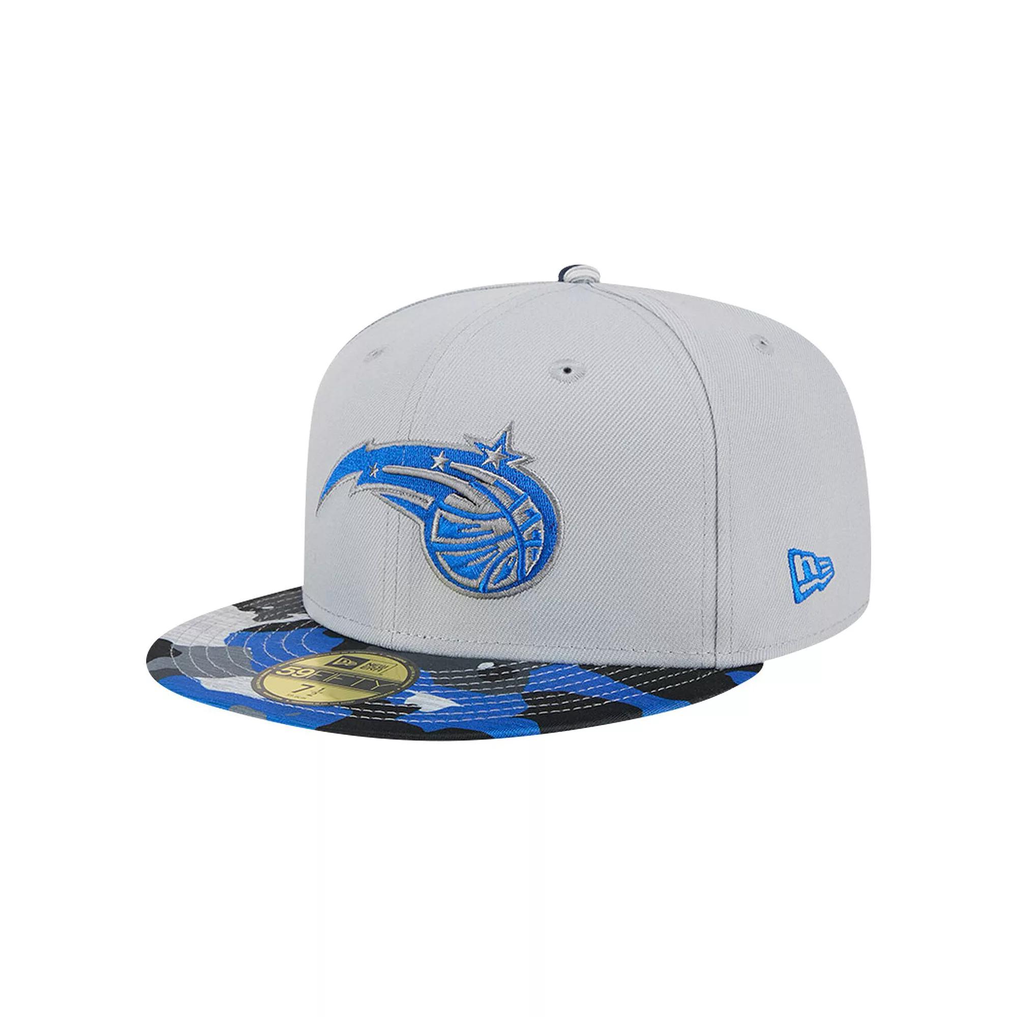 Men's New Era Gray Orlando Magic Active Color Camo Visor 59FIFTY Fitted Hat, Size: 6 7/8, Mag Grey Product Image
