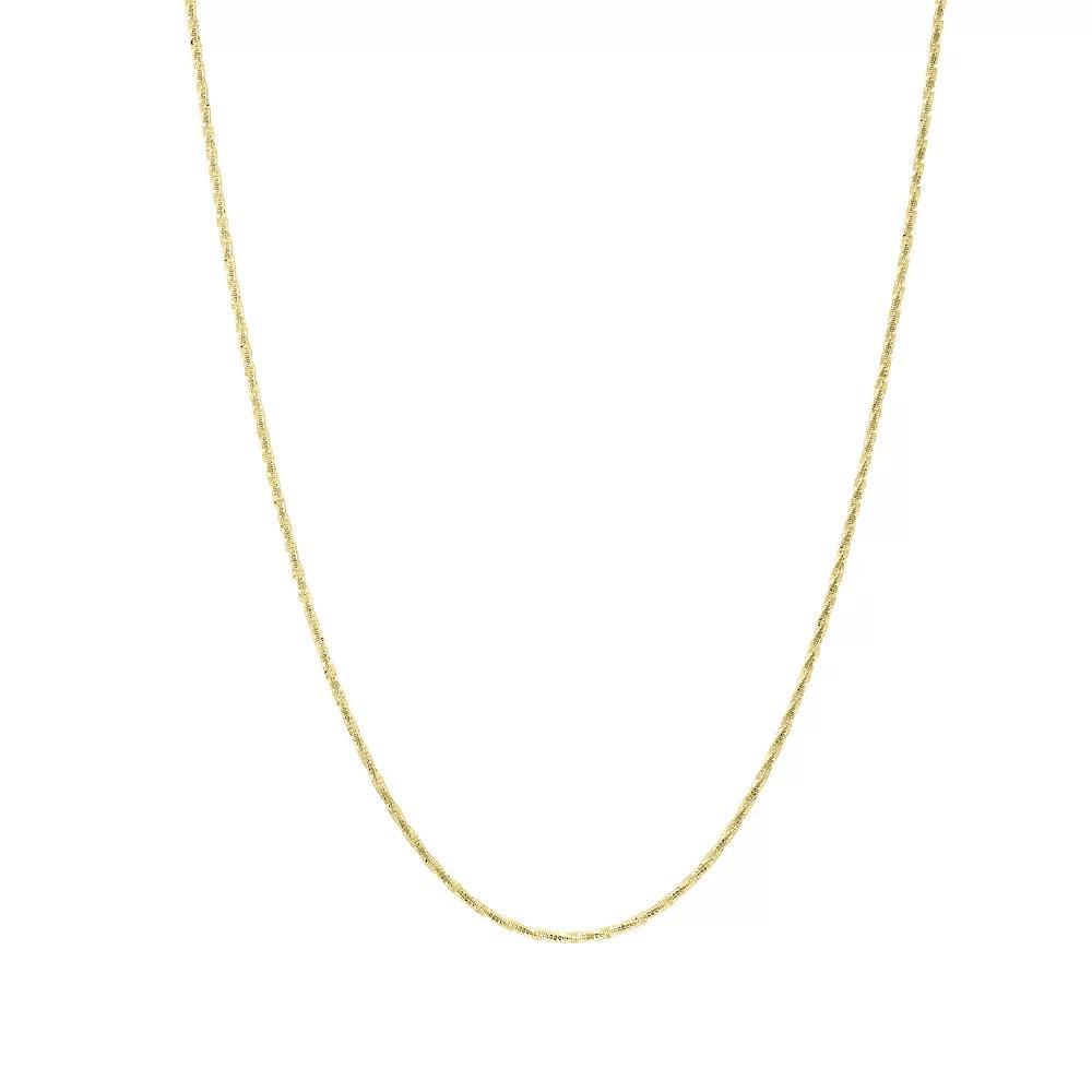 Everlasting Gold 10k Gold 1.25 mm Twist Crisscross Chain Necklace, Womens Product Image