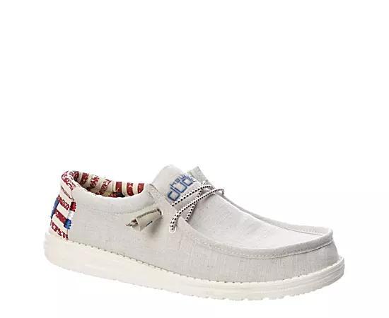 HEYDUDE Mens Wally - Shoes Red/White/Blue Product Image