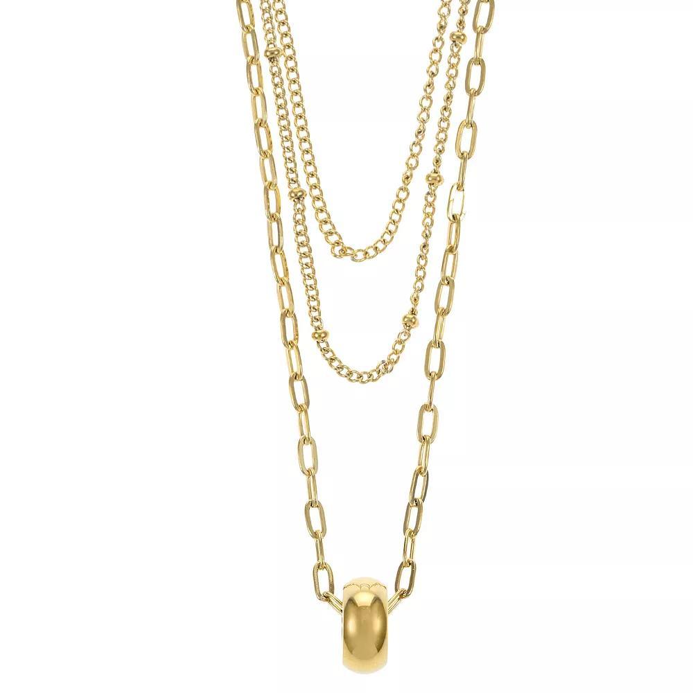 City Luxe Gold Tone Multi-Chain Necklace, Women's, Size: 15/16/18+3 Product Image