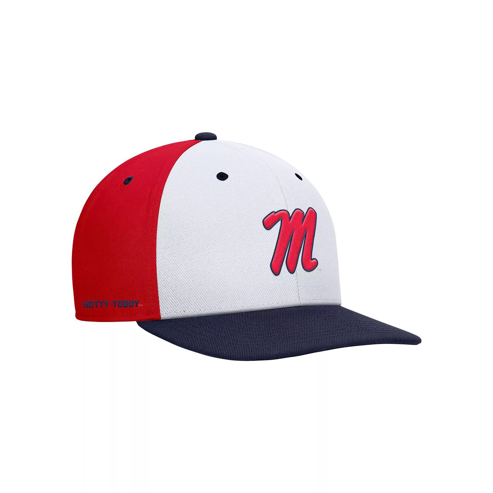 Men's Nike White/Red Ole Miss Rebels Pro Performance Snapback Hat, Size: Medium/Large Product Image
