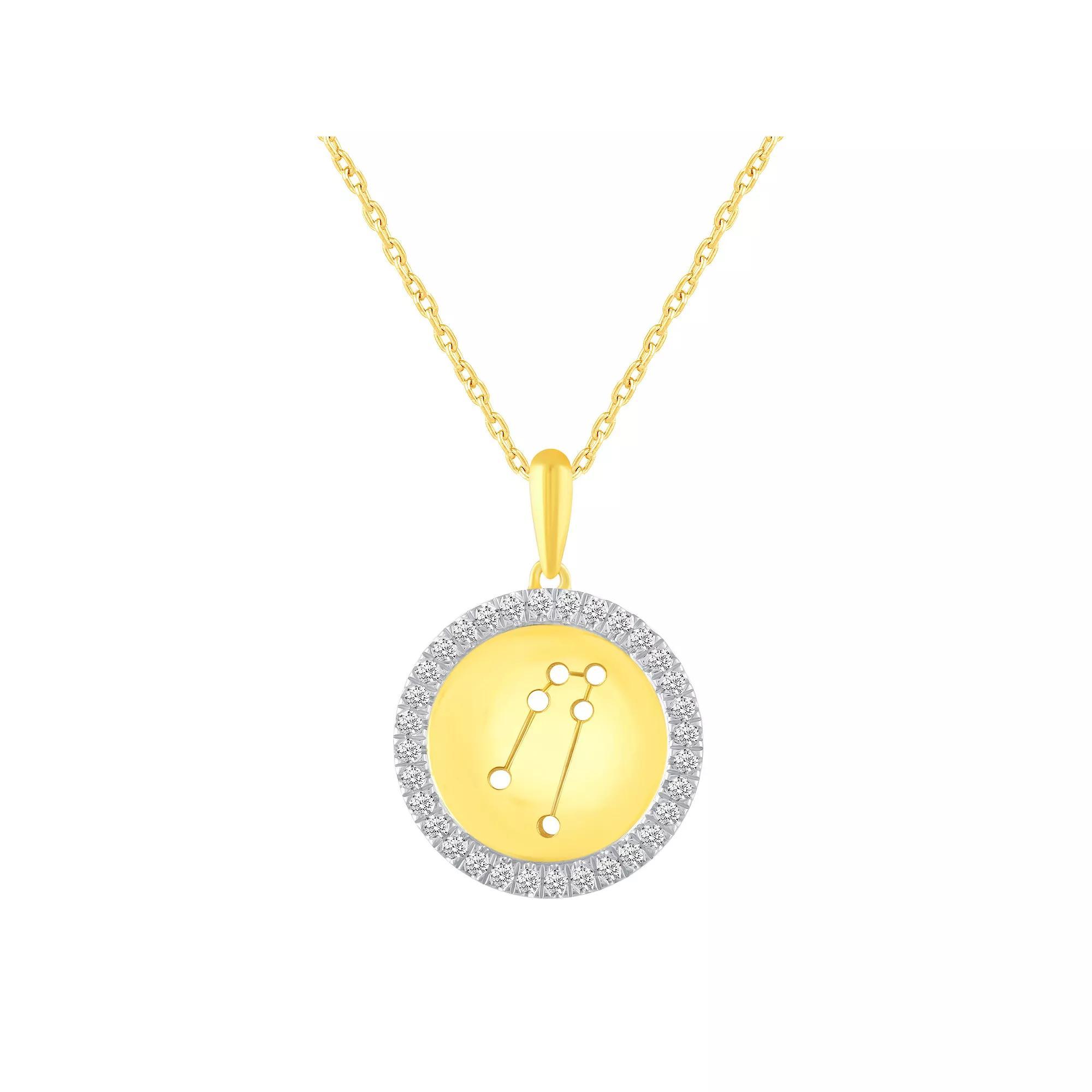 1/4 Carat T.W. Diamond Halo Zodiac Pendant Necklace, Women's, Size: 18", Cancer Product Image