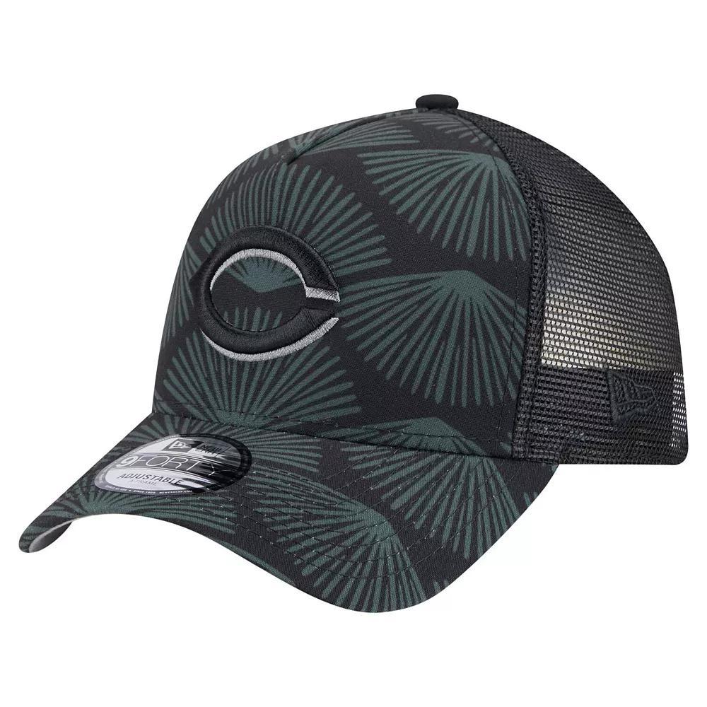 Men's New Era  Black Cincinnati Reds 9FORTY A-Frame Trucker Adjustable Hat, Red Black Product Image