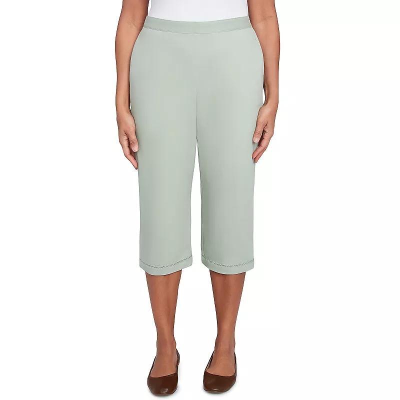 Petite Alfred Dunner Relaxed Crochet Hem Capri Pants, Womens Product Image