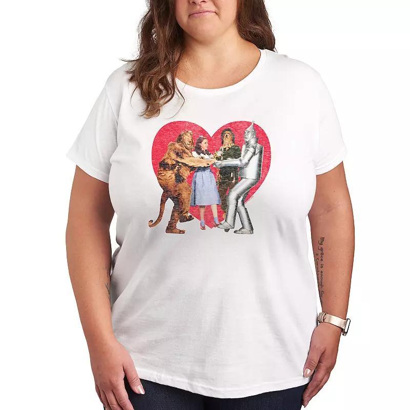 Plus Wizard of Oz Group Photo Heart Graphic Tee, Womens Product Image