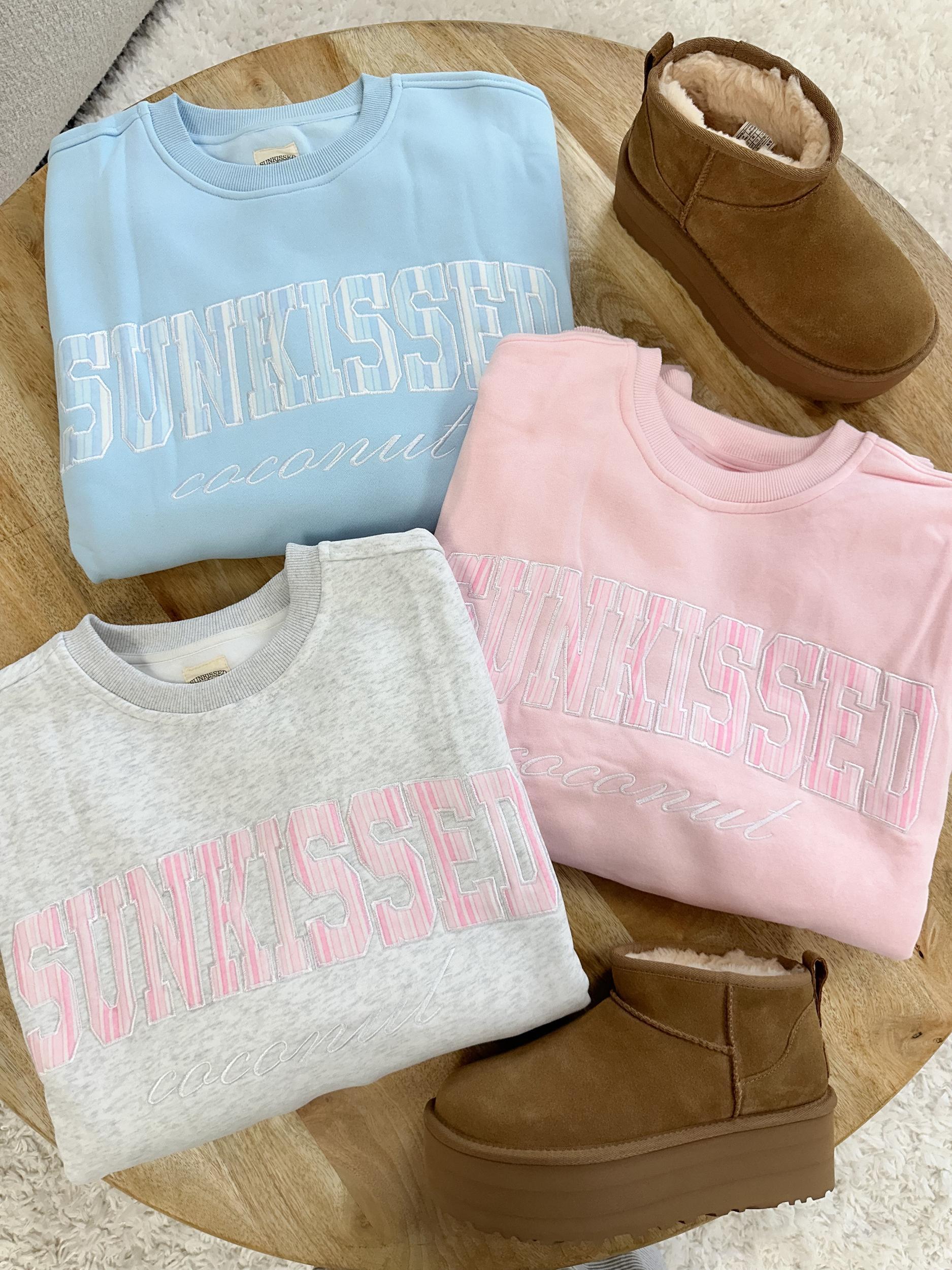 Icy Blue Sunkissed In Vogue Striped Sweatshirt Product Image