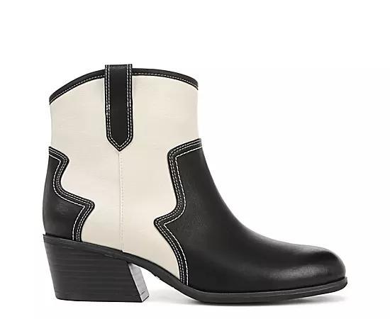 Dr. Scholl's Lasso Women's Western Ankle Boots, Size: 6, Black Off White Product Image