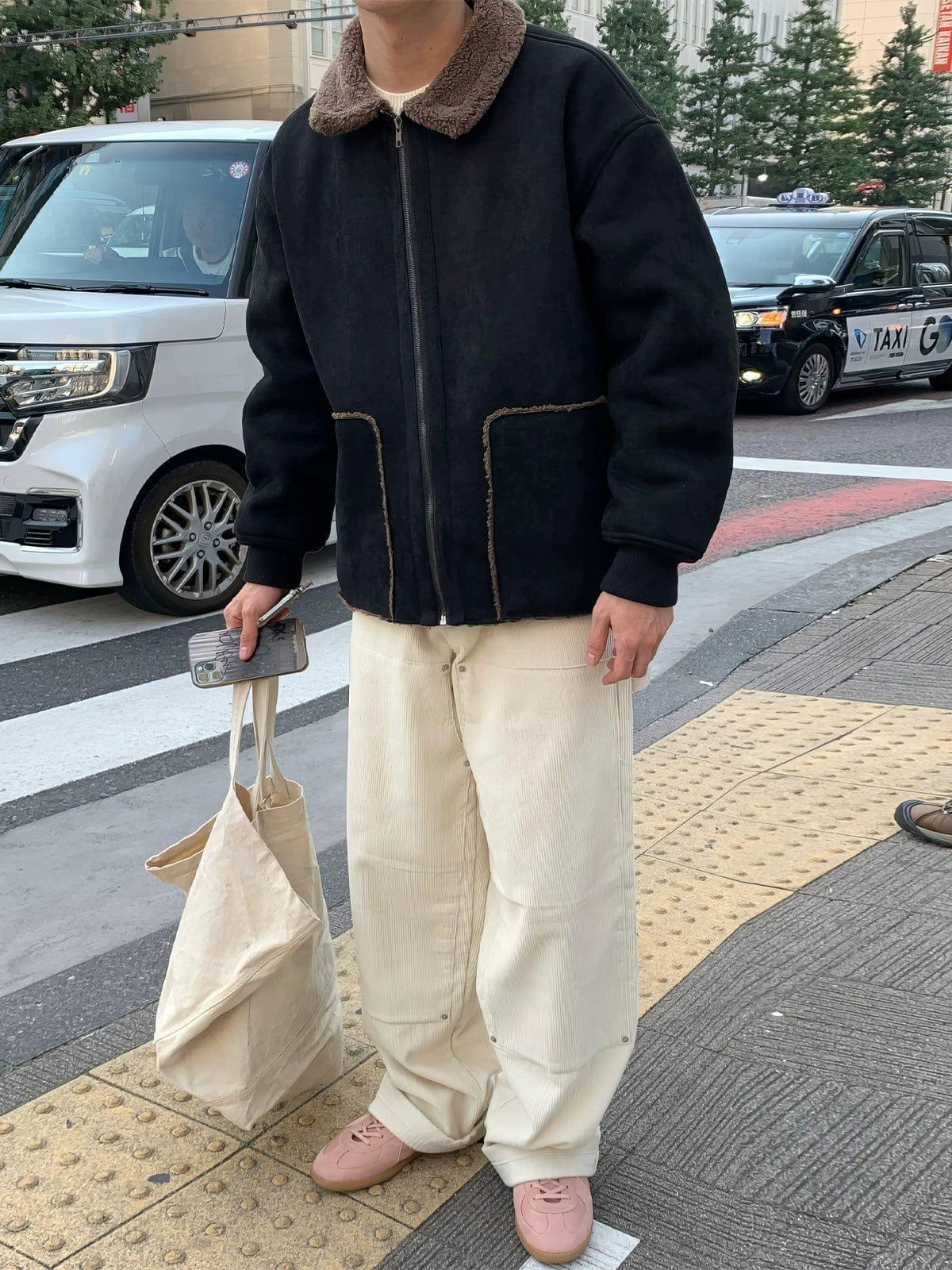 RT No. 12197 BLACK SUEDE ZIP-UP JK Product Image