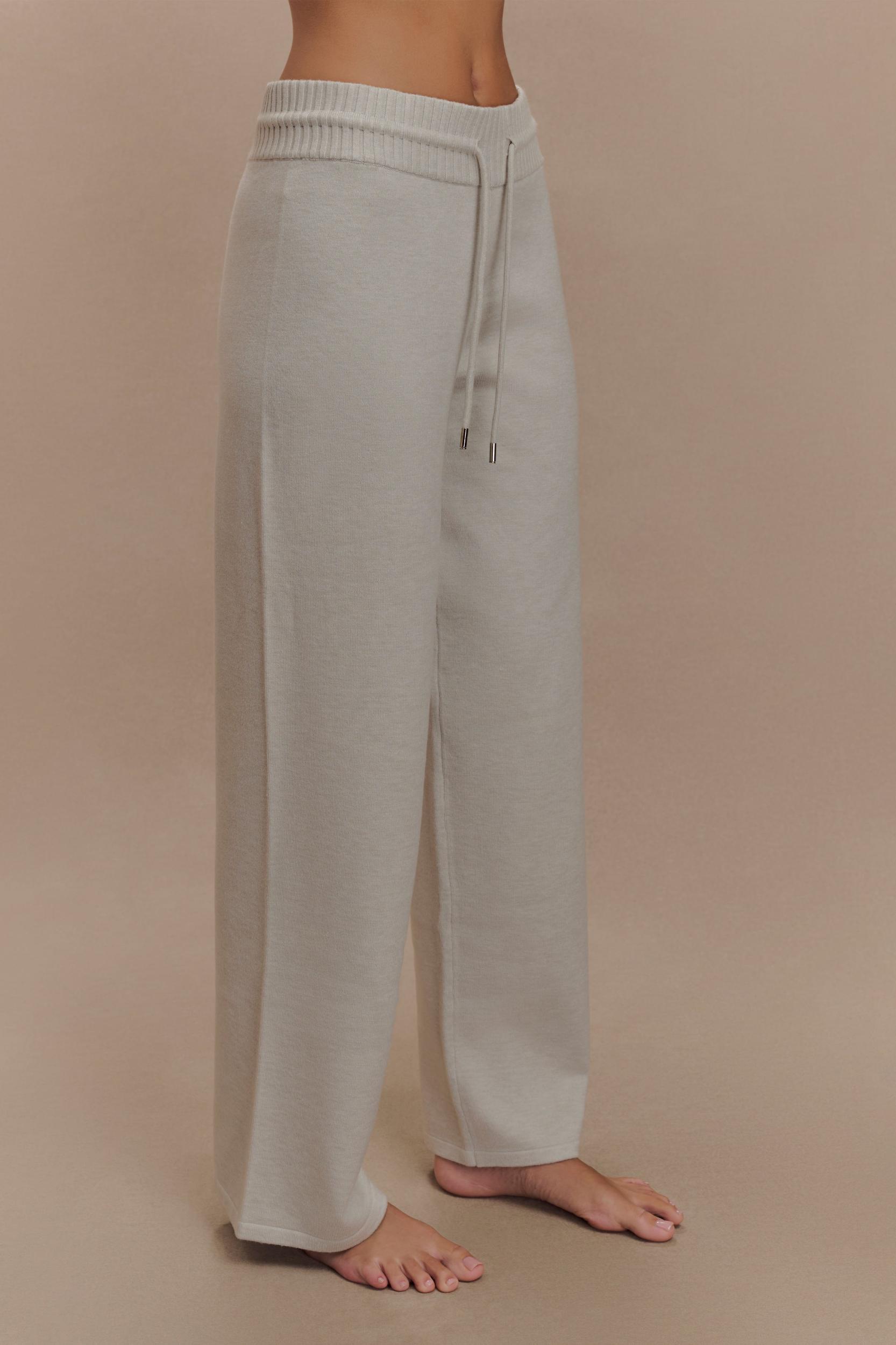 Natalya Knit Wide Leg Pants - Heather Grey Marle Product Image