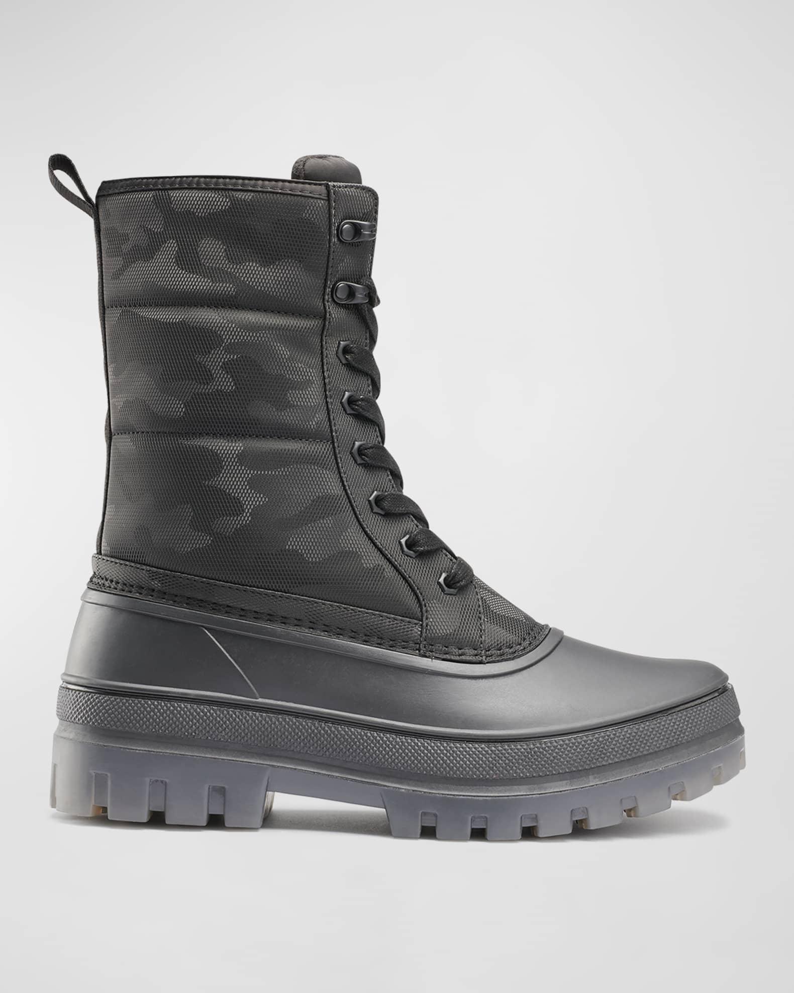 Men's Camo-Print Nylon Lace-Up Winter Boots Product Image