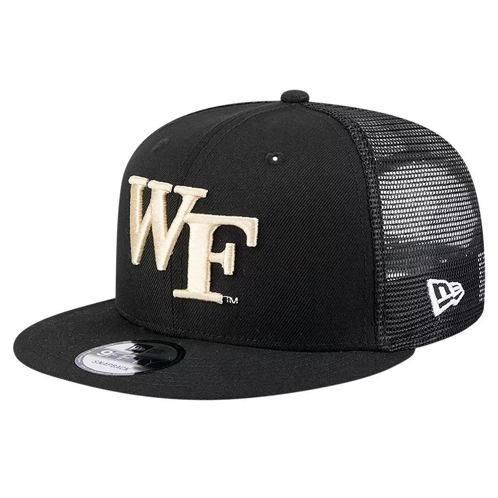Mens New Era Black Wake Forest Demon Deacons 9FIFTY Trucker Snapback Hat Product Image