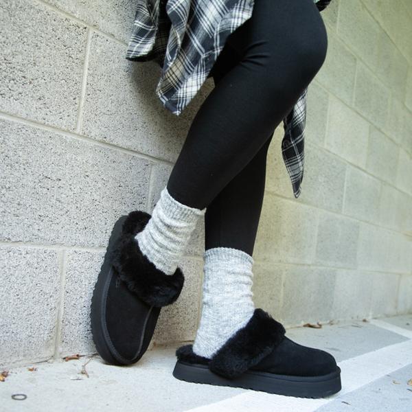 UGG Disquette Suede Fur Platform Slippers Product Image
