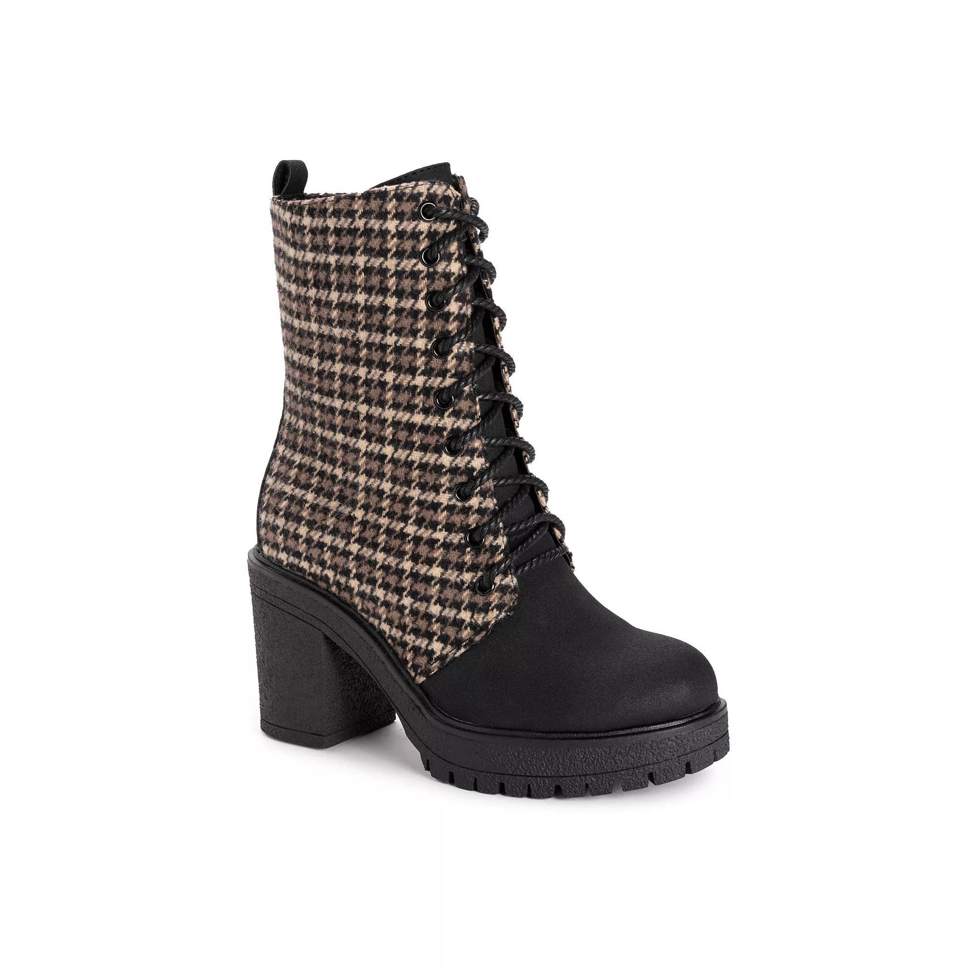 MUK LUKS Riser Jazz Women's Combat Boots, Size: 9.5, Houndsto Black Product Image