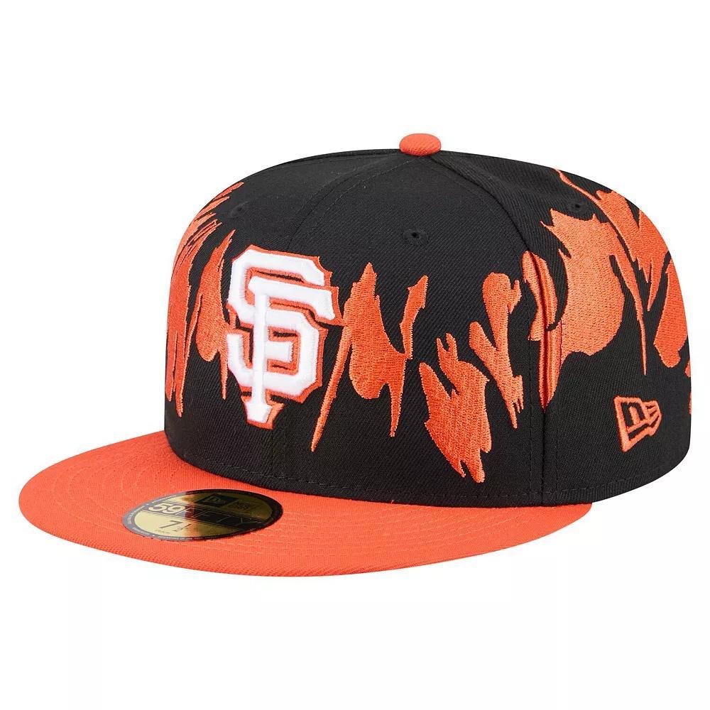 Men's New Era Black/Orange San Francisco Giants Retro Pattern 59FIFTY Fitted Hat, Size: 7 3/4 Product Image
