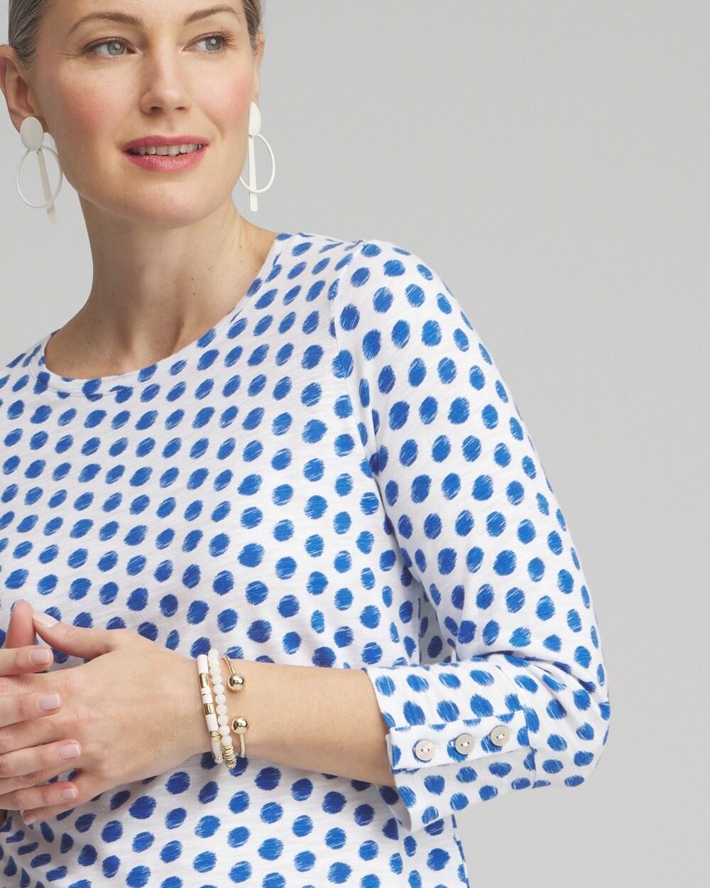 Ikat 3/4 Sleeve Button Tee Product Image