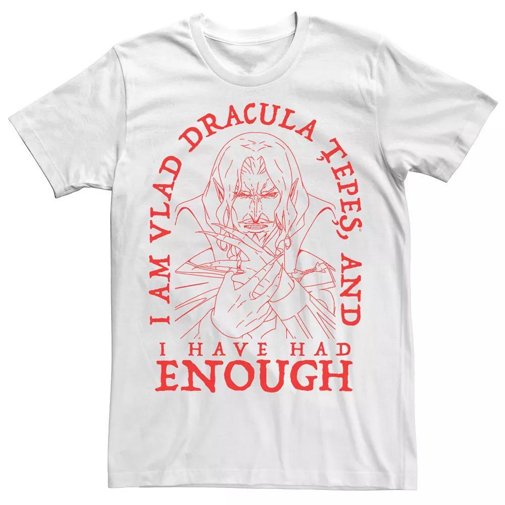 Men's Netflix Castlevania I Am Dracula And I Have Had Enough Tee, Size: XXL, White Product Image