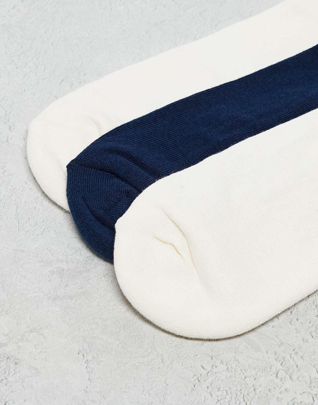 ASOS DESIGN 3 pack chunky striped socks in multiple colors Product Image