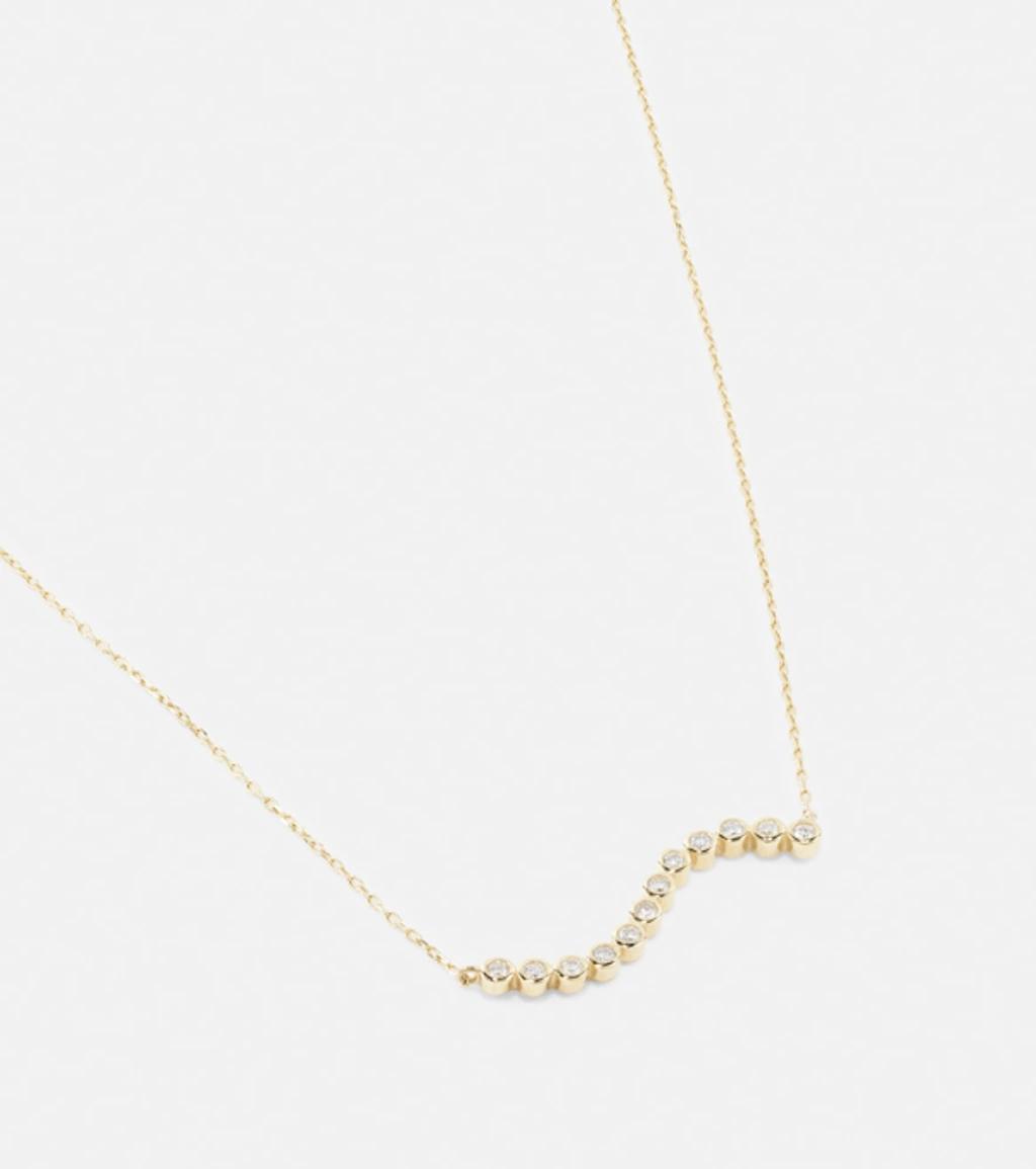 MATEO 14kt Gold Wave Necklace With Diamonds Product Image