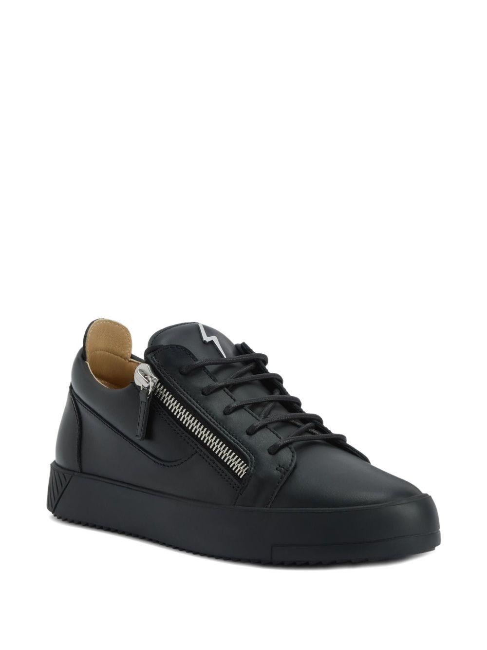 Frankie zip-detail leather sneakers Product Image