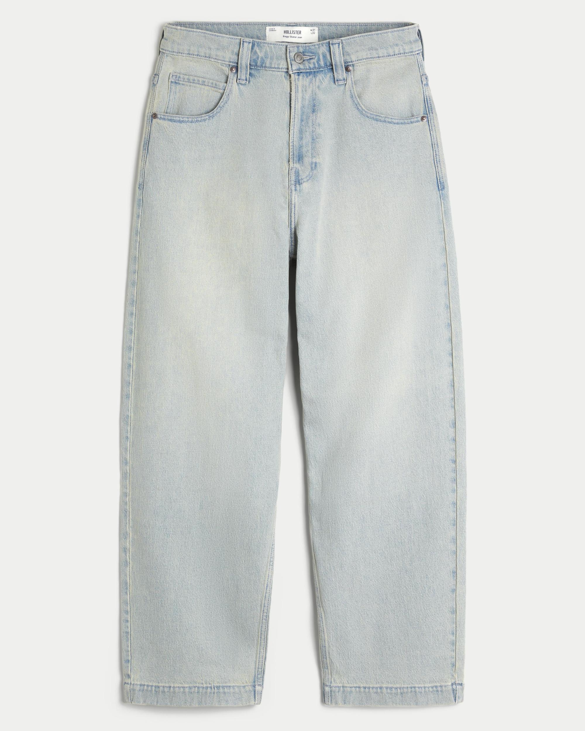 Light Wash Baggy Skater Jeans Product Image