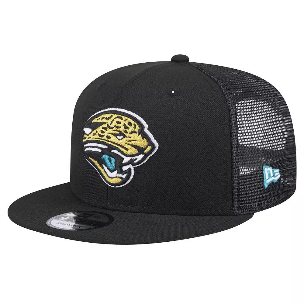 Mens New Era Jacksonville Jaguars Throwback Logo Shade Trucker 9FIFTY Snapback Hat Product Image