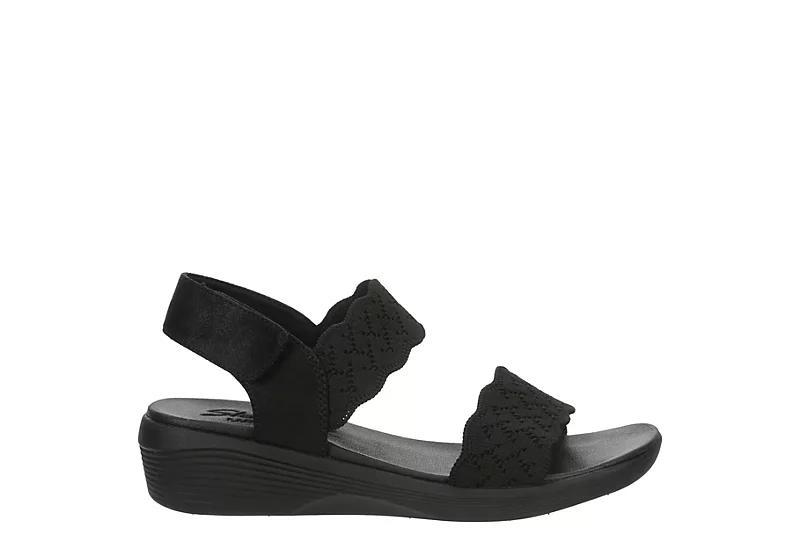 Skechers Arya On The Rise Women's Wedge Sandals, Size: 9, Black Product Image