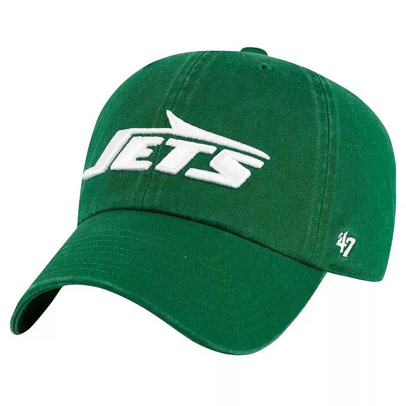 Men's '47 Black New York Jets Clean Up Team Script Adjustable Hat Product Image