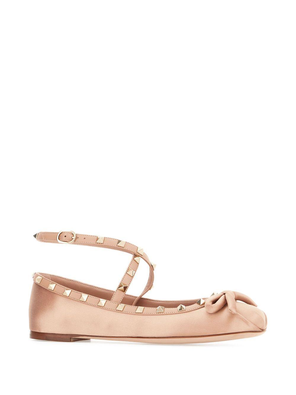 Rockstud satin ballet flats Product Image