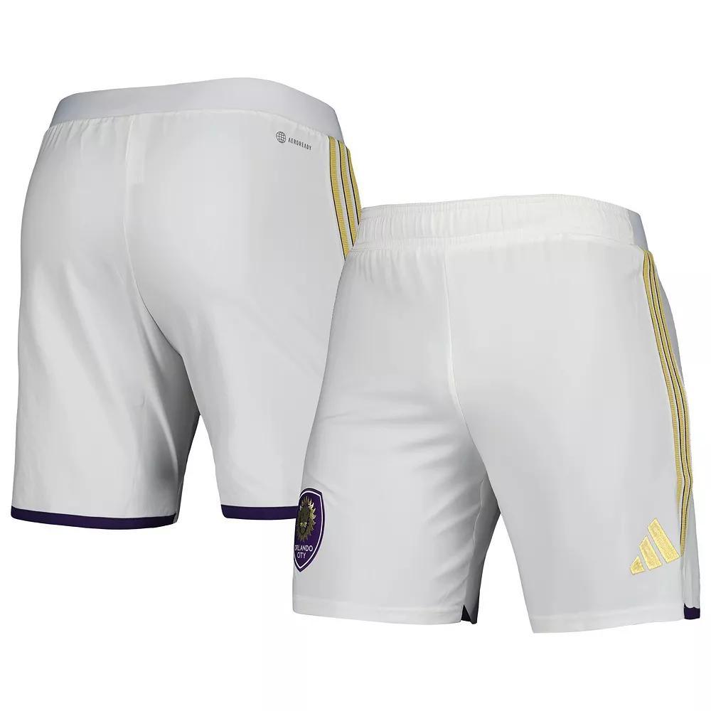 Mens adidas White Orlando City SC 2023 Away AEROREADY Authentic Shorts Product Image