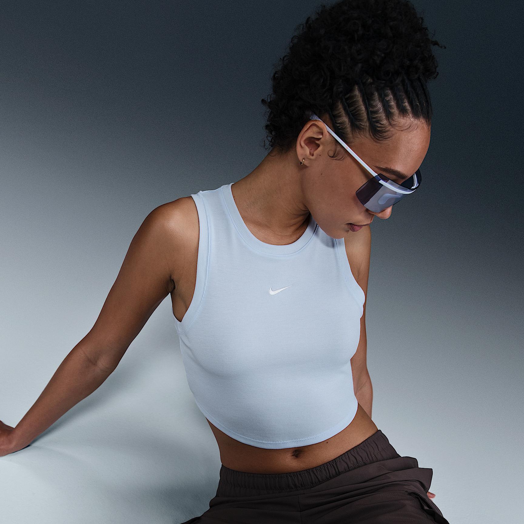 Nike Sportswear Chill Knit Women's Tight Cropped Mini-Rib Tank Top Product Image