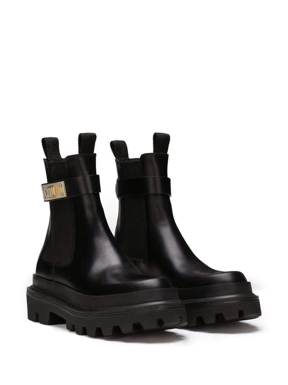 branded-strap leather Chelsea boots Product Image