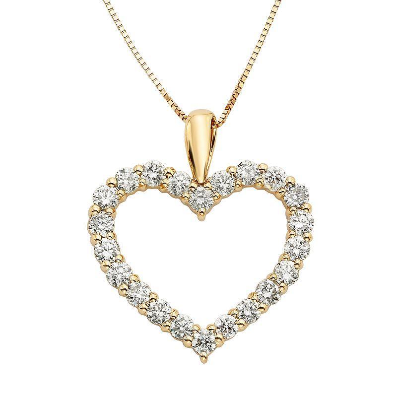 The Regal Collection 1 Carat T.W. IGL Certified Diamond 14k Gold Heart Pendant Necklace, Women's, Size: 18", White Product Image