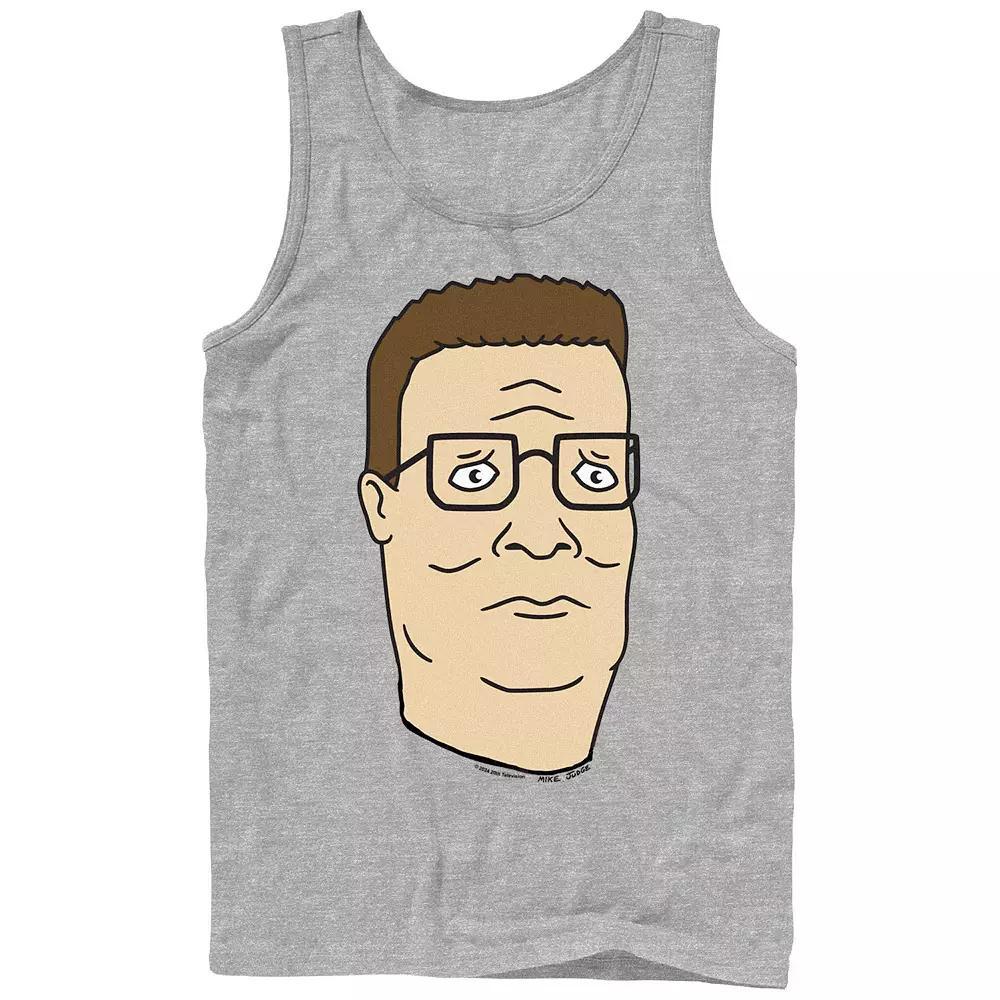 Mens King Of The Hill Hank Big Face Graphic Tank Athletic Grey Product Image