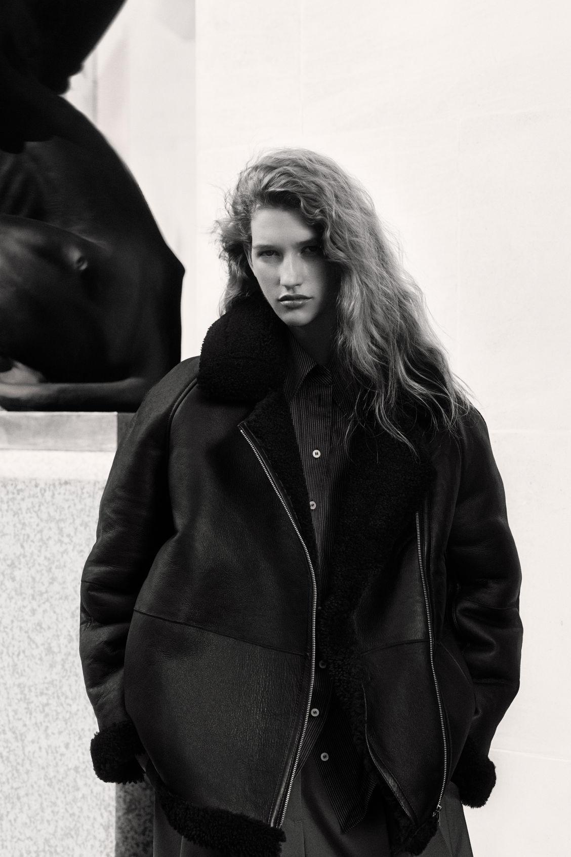 OVERSIZED SHEARLING AVIATOR JACKET Product Image