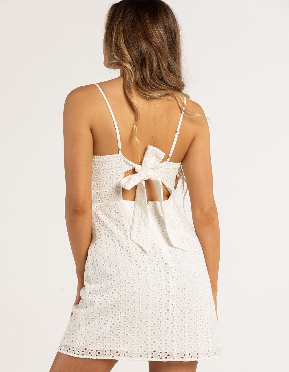 RSQ Womens Eyelet Short Dress - WHITE Product Image