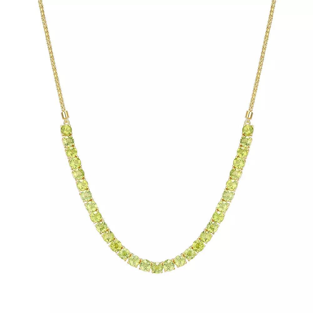 18K Gold Over Silver Genuine Peridot Necklace, Women's, Size: 18", Gold Tone Product Image
